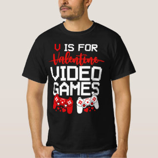V är för videospel med Valentines day-spelaren T Shirt