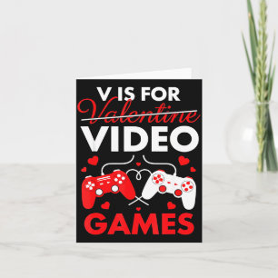 V Är För Videospel Roligt Hjärta Alla Hjärtans Dag Kort