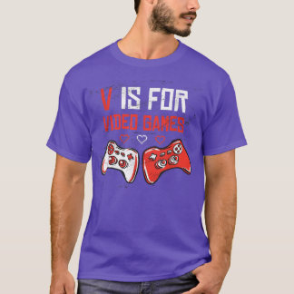 V är för videospel, stressa videospelkontroll t shirt