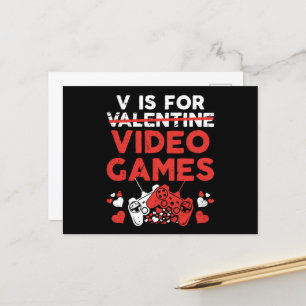 V är för videospel Valentine Gamer Vykort