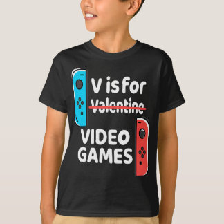 V är för videospel Valentines day Funny V-Day Ga T Shirt
