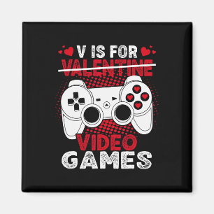 V är för videospel Valentines day Gamer Boys Manar Magnet