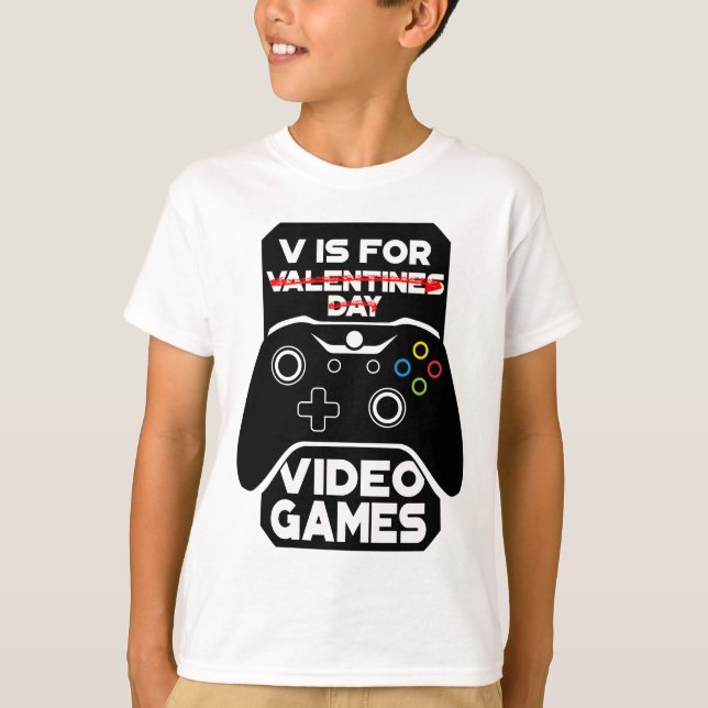 V är för videospel, Valentines day Gamer T- T Shirt (Framsida)