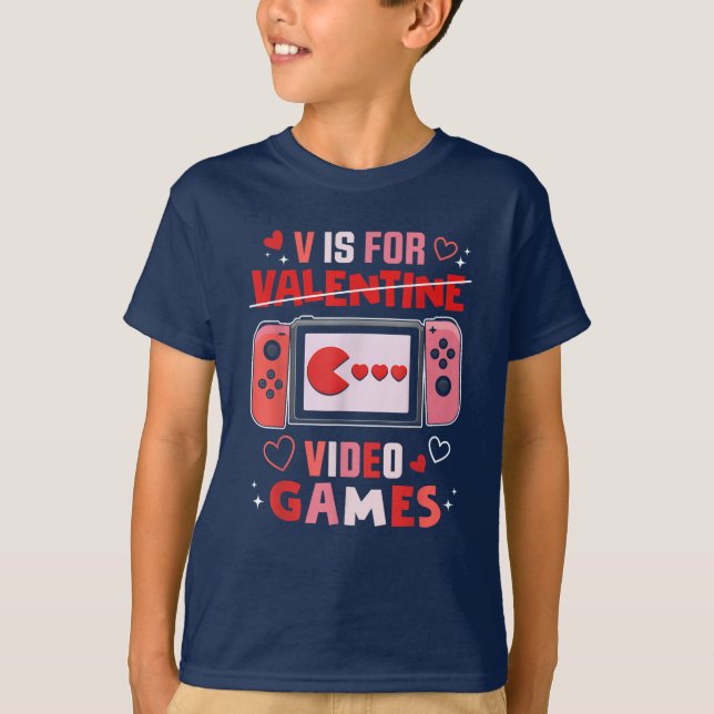 V är för videospel, Valentines day-nuny V-dag T Shirt (Framsida)