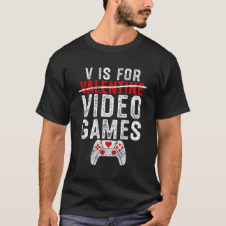 V är för videospelsspelaren t shirt