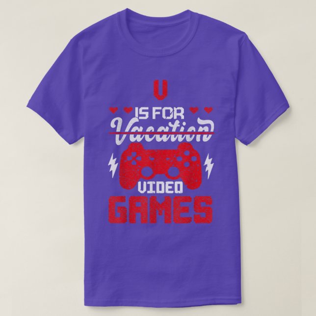 V är för videospelsspelsspelarens T-Shirt (Design framsida)