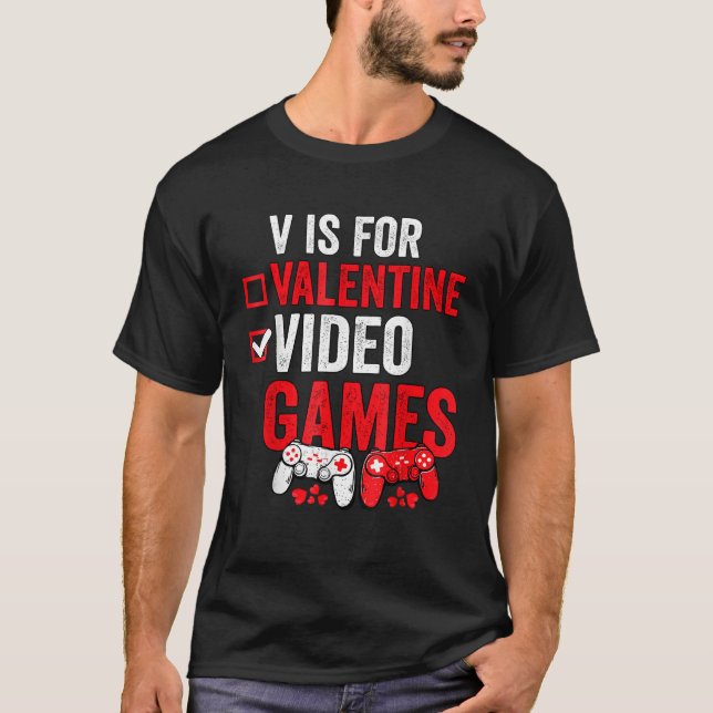 V är för videospelsstyrenheter - funktionellt spel t shirt (Framsida)