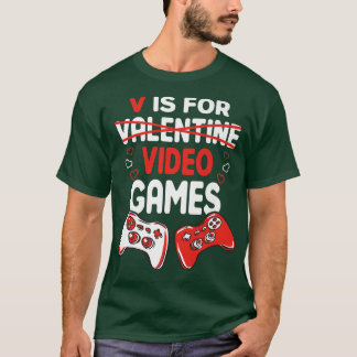 V Är för videospelsvalentinens dag-spelkontroll T Shirt