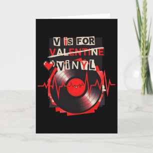 V Är För Vinyl Roligt Alla Hjärtans Dag Vinylskiva Kort