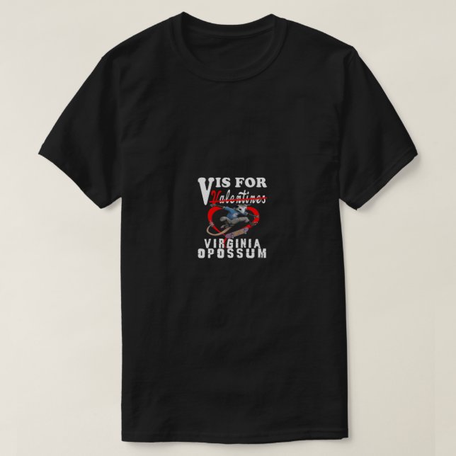 V är för Virginia Opossum Valentine Day 2022 Tee (Design framsida)