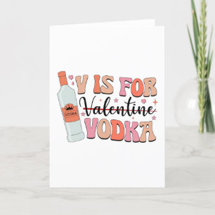 V är för Vodka Roligt Galentines Day-present Helgkort