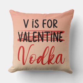 V är för Vodka Valentine rosa ombre personalize Kudde