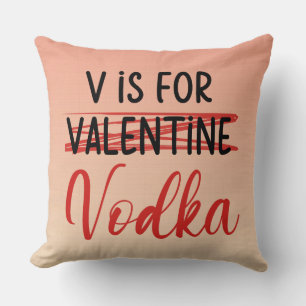 V är för Vodka Valentine rosa ombre personalize Kudde