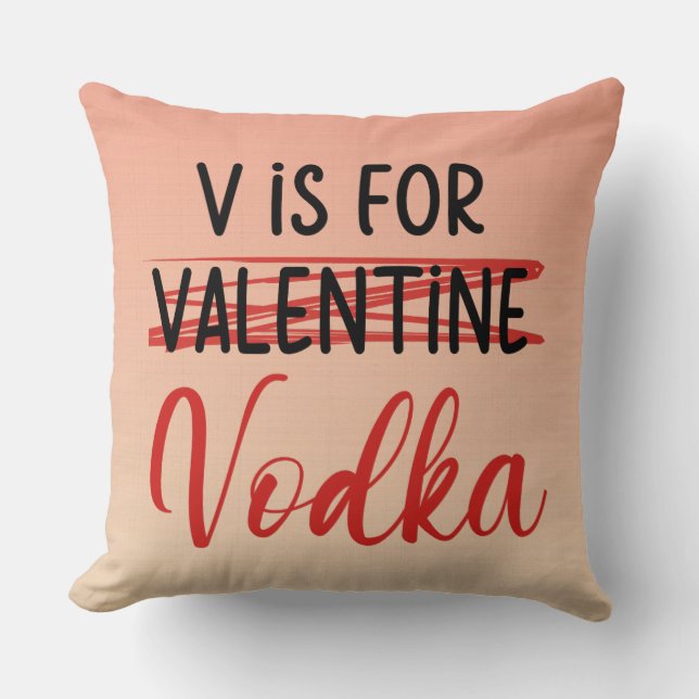 V är för Vodka Valentine rosa ombre personalize Kudde (Framsida)
