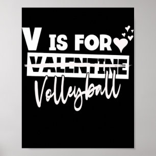 V är till volleyball Valentine Women Manar Player Poster