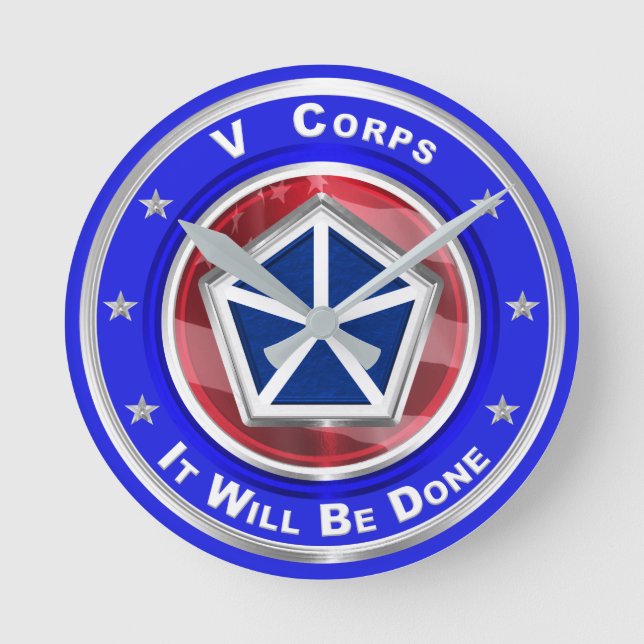 V Corps jul Keepsaké Rund Klocka (Framsida)