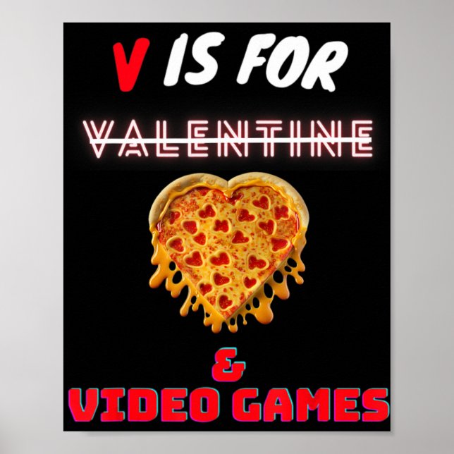 V Dag är för Pizza och Video Game Älskare Boy Mana Poster (Framsidan)