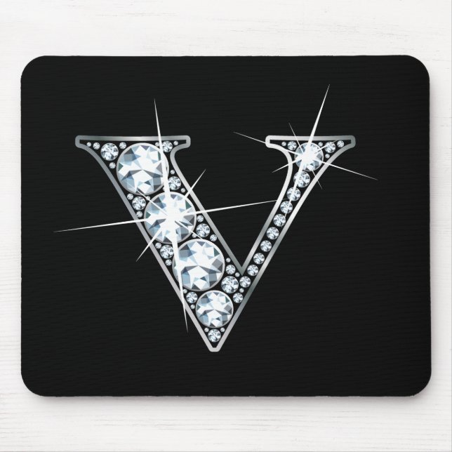 "V" Diamond Bling Mousepad Musmatta (Framsidan)