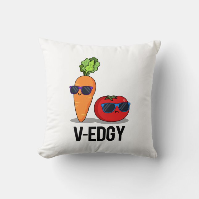 V-Edgy Funny Veggie Pun Kudde (Framsida)