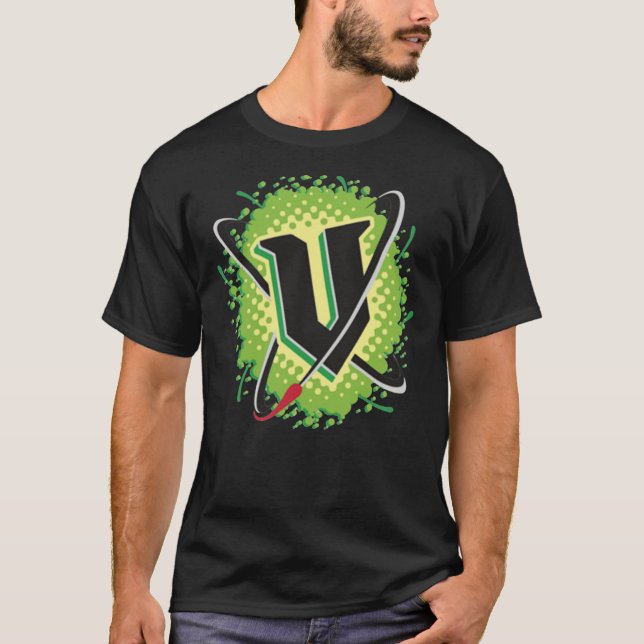 V Energy Logo (Corner) V-Neck T-Shirt (Framsida)