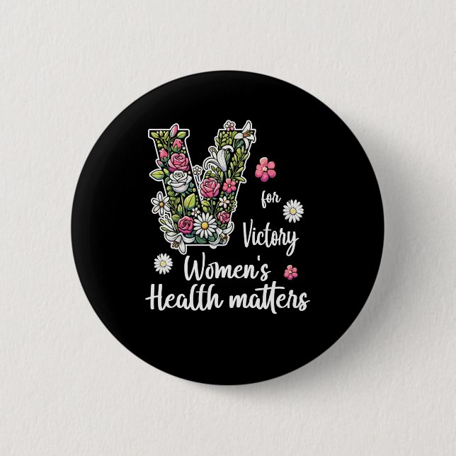 V för seger, kvinnors hälsa S Knapp (Framsida)