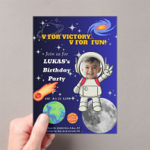  V För Seger V För Kul Astronaut Pojke Födelsedag 