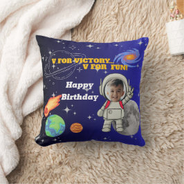 V För Seger V För Kul Astronaut Pojke Födelsedag Kudde