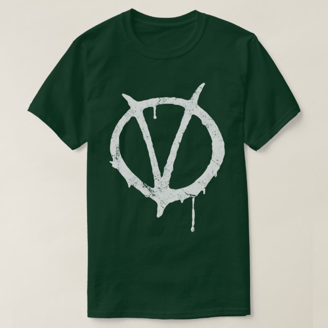 V för Vendetta Vintage2 T Shirt (Design framsida)