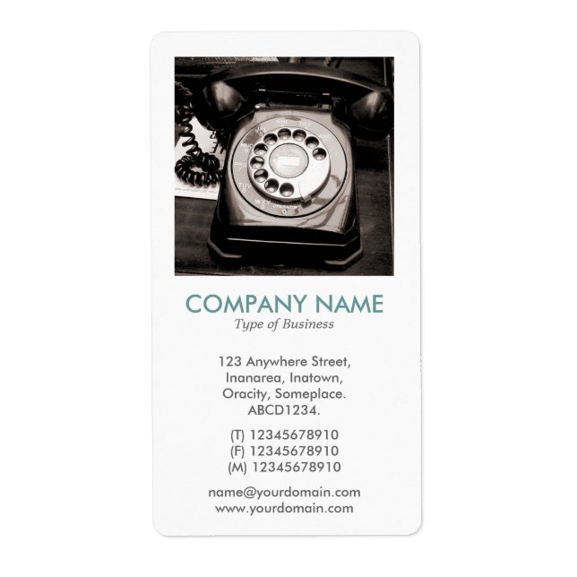 V Fyrkantigt foto - Gammal telefon Fraktsedel (Framsidan)