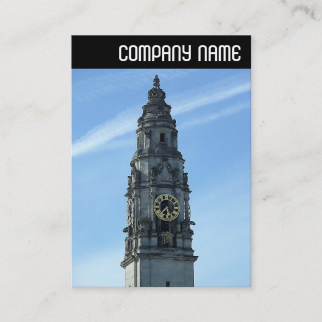 V Header - City Hall Clock, Cardiff Visitkort (Framsida)