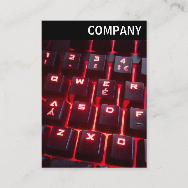 V Header - Glowing Tangentbord Visitkort (Framsida)