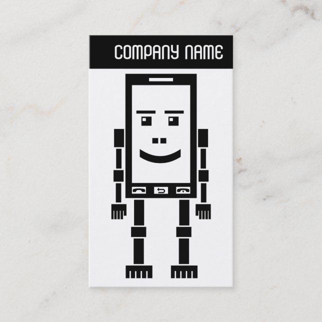 V Header - Robo-Mobil - svart Visitkort (Framsida)