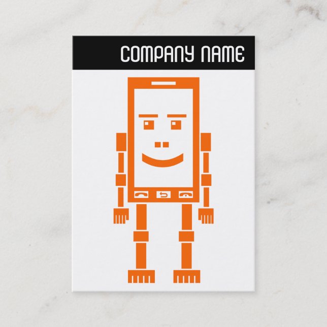 V Header - Robo Phone - Orange Visitkort (Framsida)