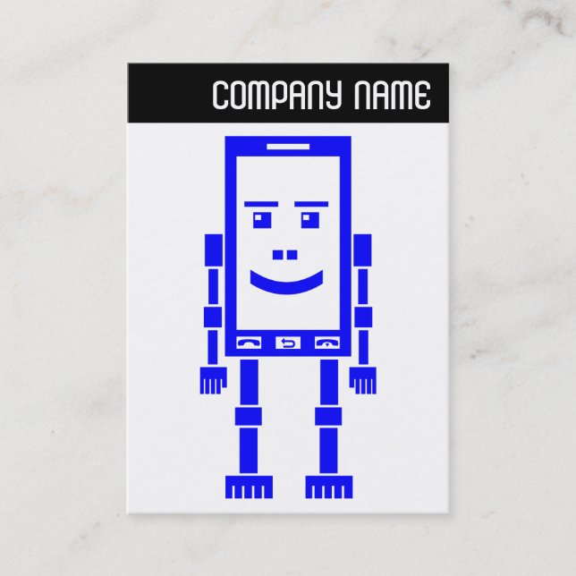 V Header - Robo Telefon - Blå Visitkort (Framsida)