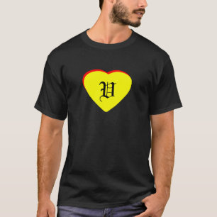 "V" Heart Gult Red Wedding bjudande MUSEUM T Shirt