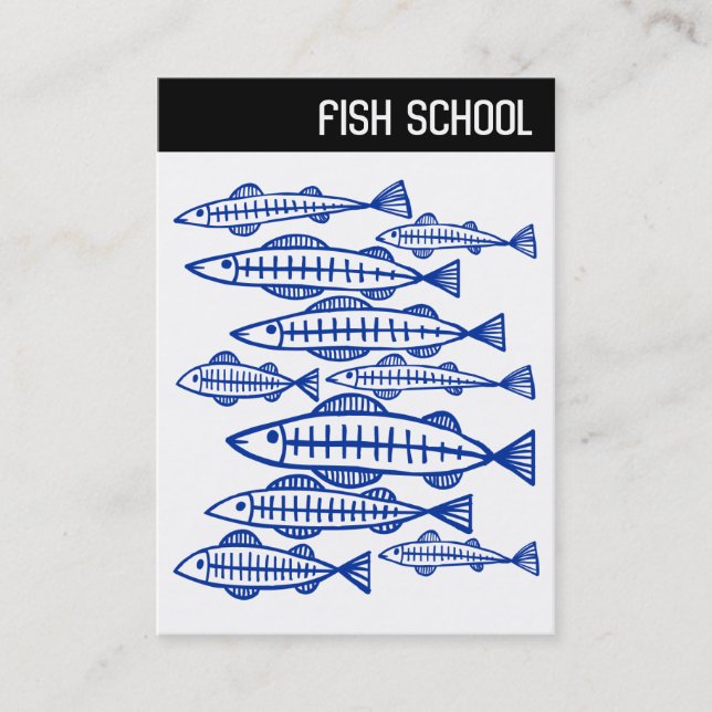 V Huvud - FISH SCHOOL - flottan Visitkort (Framsida)