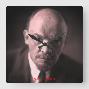 V.I. Lenin - Sovjetunionen Chef - CCCP Fyrkantig Klocka