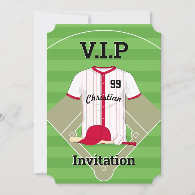 V.I.P Baseball Birthday Inbjudningar (Framsida)