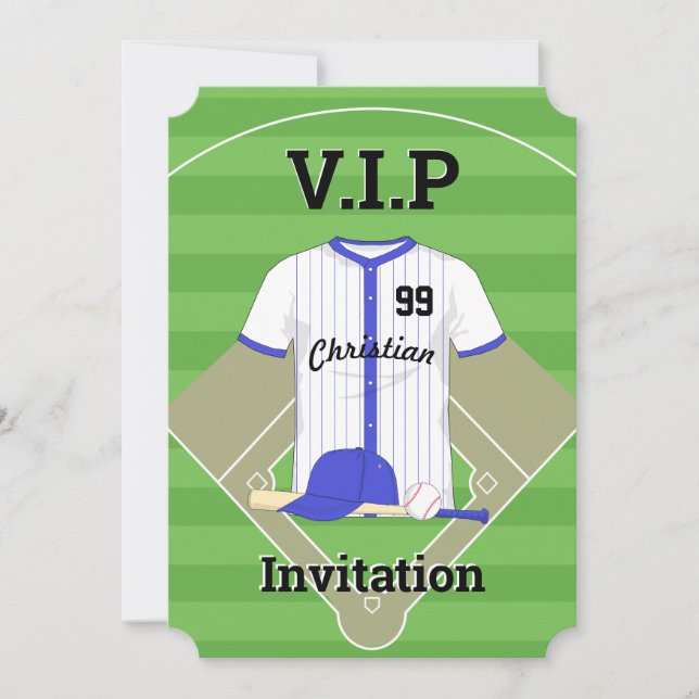 V.I.P Baskeball Birthday Blue Inbjudningar (Framsida)