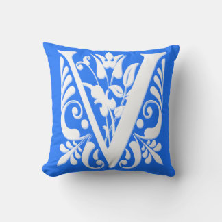 V Initialbokstav Monogram - Kudd Kudde