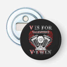 V is for Valentine, V-Twin Motorcycle. Biker Flasköppnare