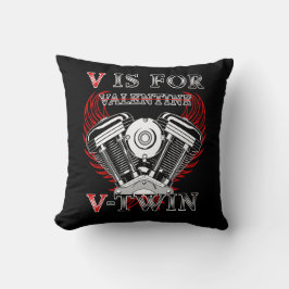 V is for Valentine, V-Twin Motorcycle. Biker Kudde