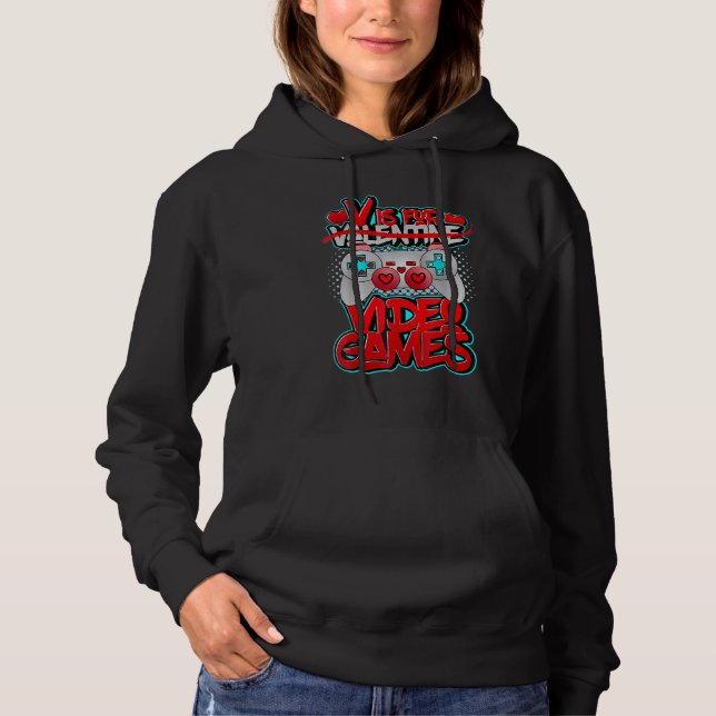 V Is For Video Games Valentines Day Valentine Outf T Shirt (Framsida)