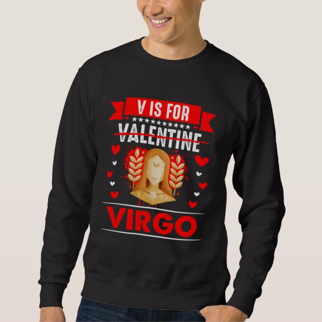 V is for Virgo  Anti Valentines Day Lång Ärmad Tröja (Framsida)