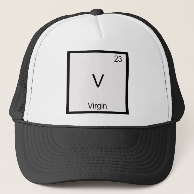 V - Jungfru Roligt Kemiskt Element Symbol T-Shirt Keps (Framsida)