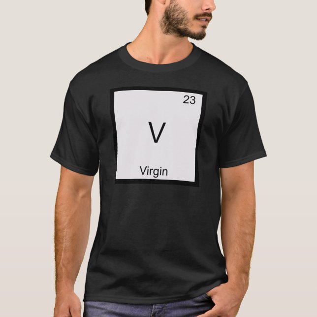 V - Jungfrun Roligt Kemiskt Elementsymbol T-Shirt (Framsida)