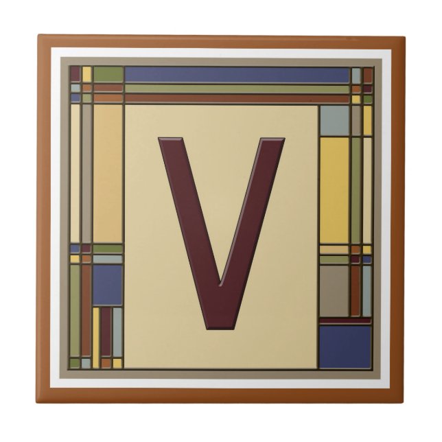 "V"-konst och konsthantverk - början Kakelplatta (Framsidan)