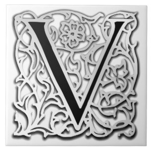 V-monogramen "silver keramiska Besque" belägger Kakelplatta