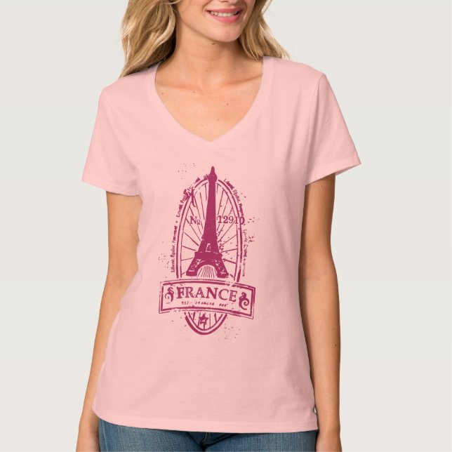 V-nacke för damer för frimärke för tröja (Framsida)