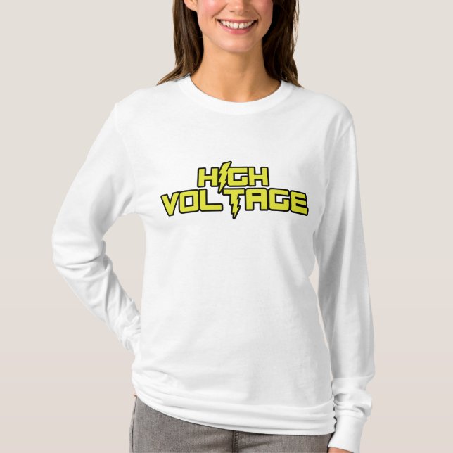 V-Nacke för kickspänningslångärmad skjorta (vit) T-shirt (Framsida)
